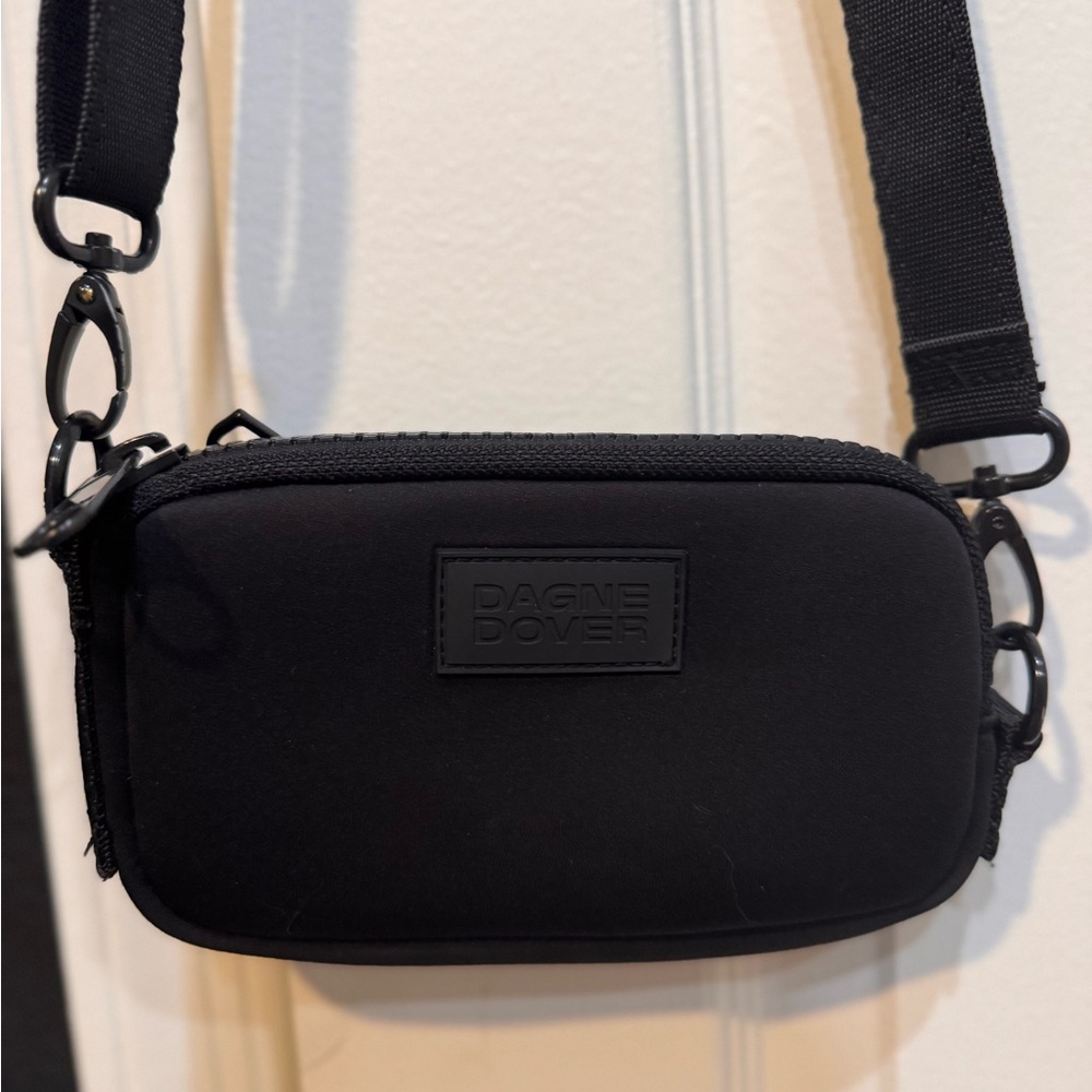 Dagne Dover Black Neoprene Crossbody